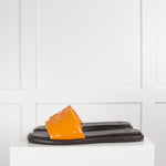 Tory Burch Orange Double T Sport Slides