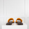 Tory Burch Orange Double T Sport Slides