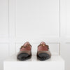 Pretty Ballerinas Bronze Buckle Shoe with Patent Toe