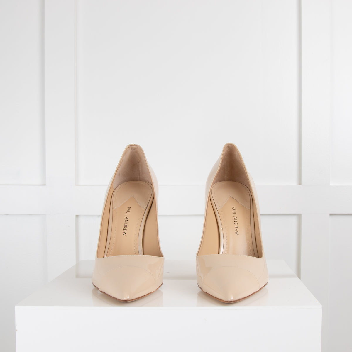 Paul Andrew Beige Patent Pump