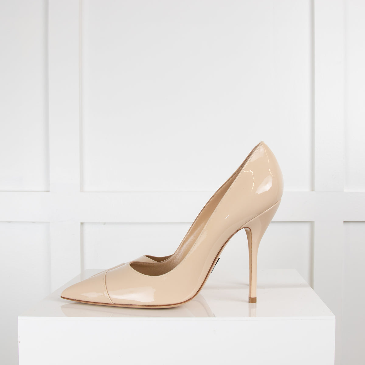 Paul Andrew Beige Patent Pump