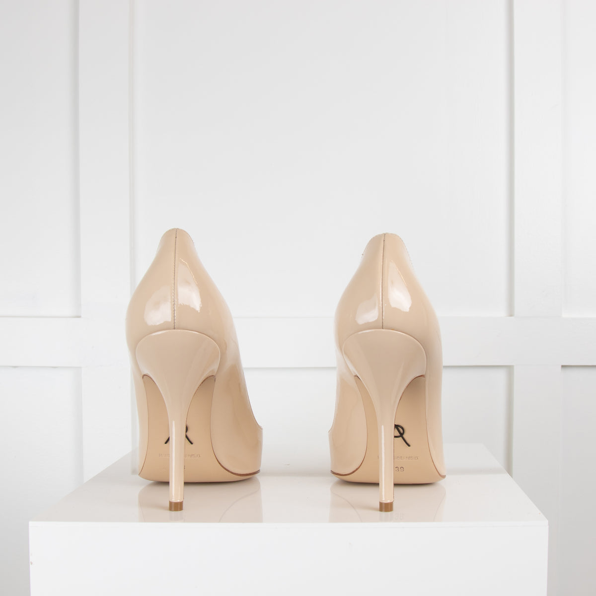 Paul Andrew Beige Patent Pump