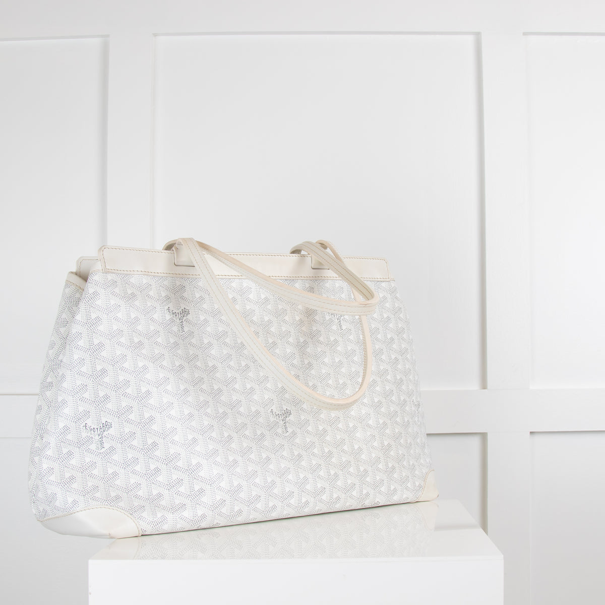 Goyard White Coated Canvas Bellechasse Bag