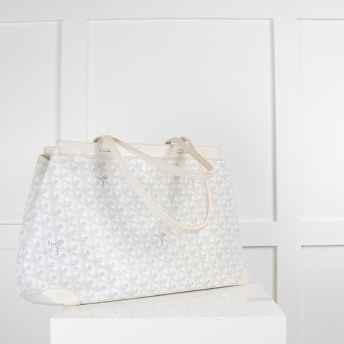 Goyard White Coated Canvas Bellechasse Bag