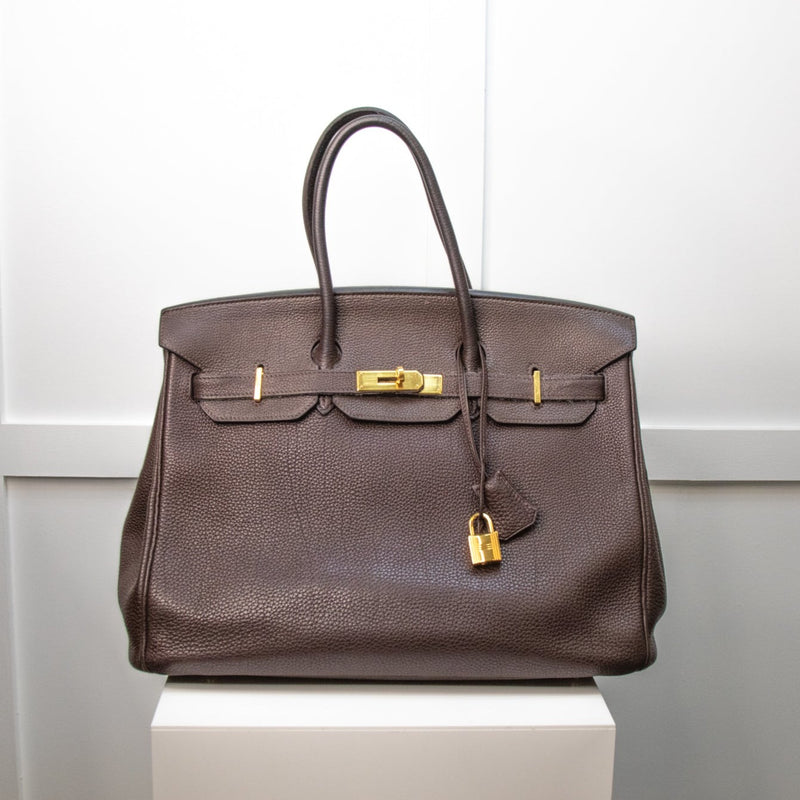 Hermes Brown Togo 35 Birkin Bag Resale