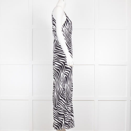 Tove Black & White Strap Silk Midi Dress