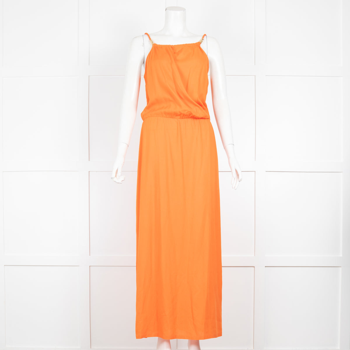 Heidi Klein Orange Beach Maxi Dress with Braided Straps