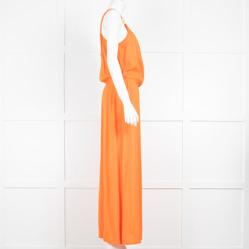 Heidi Klein Orange Beach Maxi Dress with Braided Straps