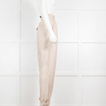 12Storeez Oatmeal Linen Paperbag Trousers