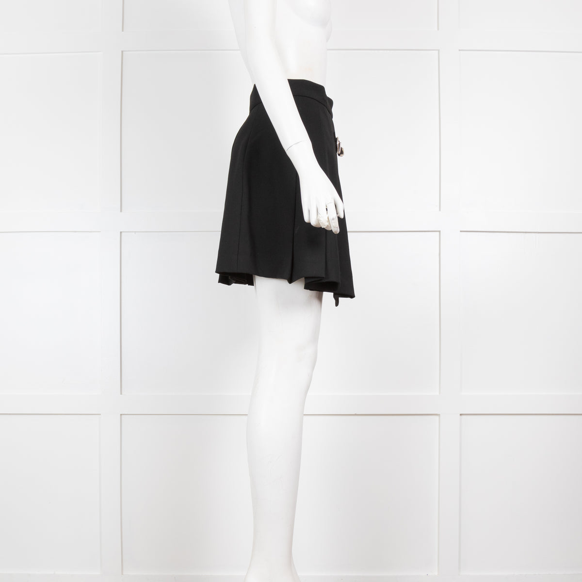 Maje Black Pleated Skort with Buckle