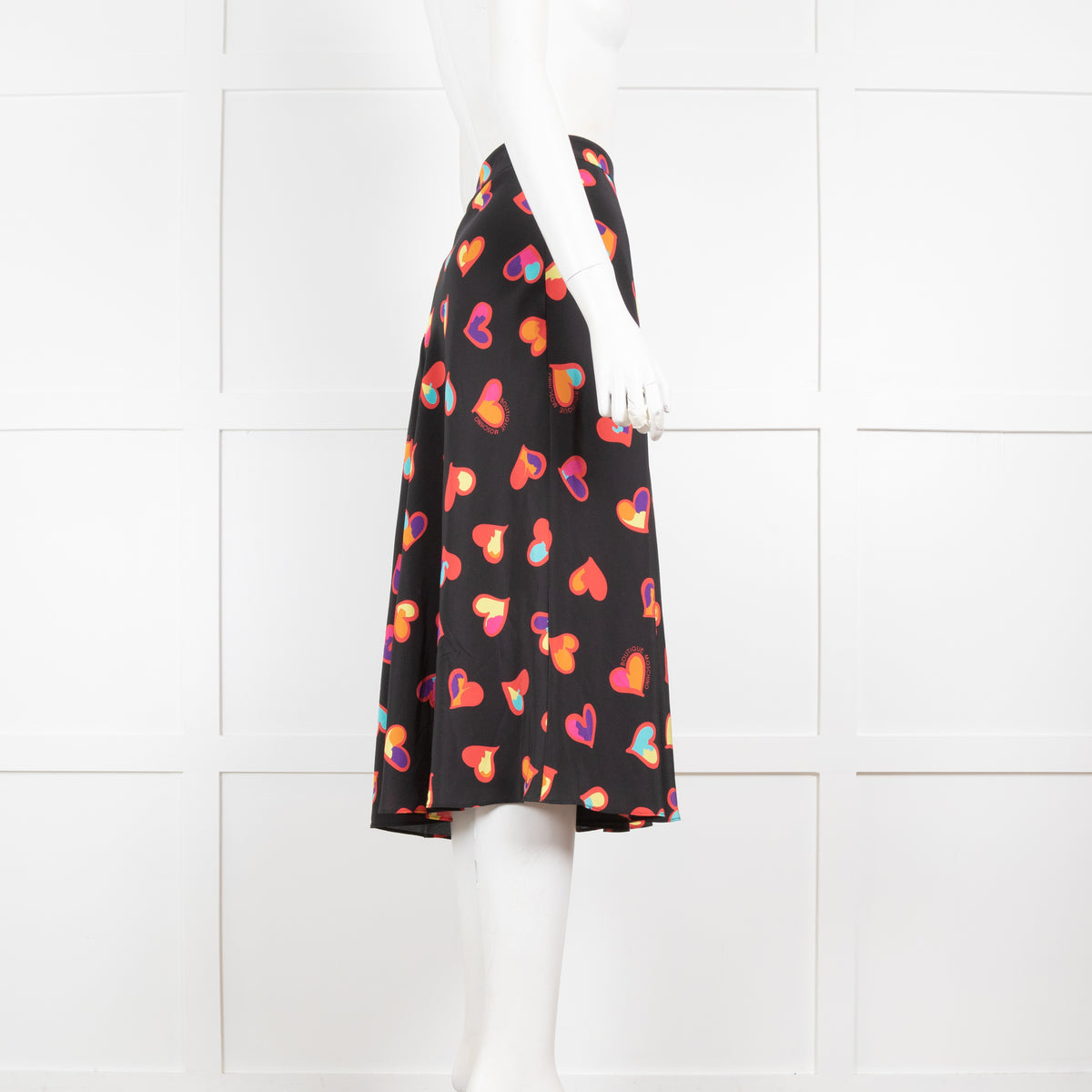 Moschino Boutique Black Skirt with Hearts