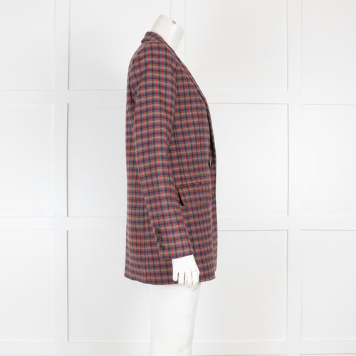 Sandro Check Double Breasted Jacket