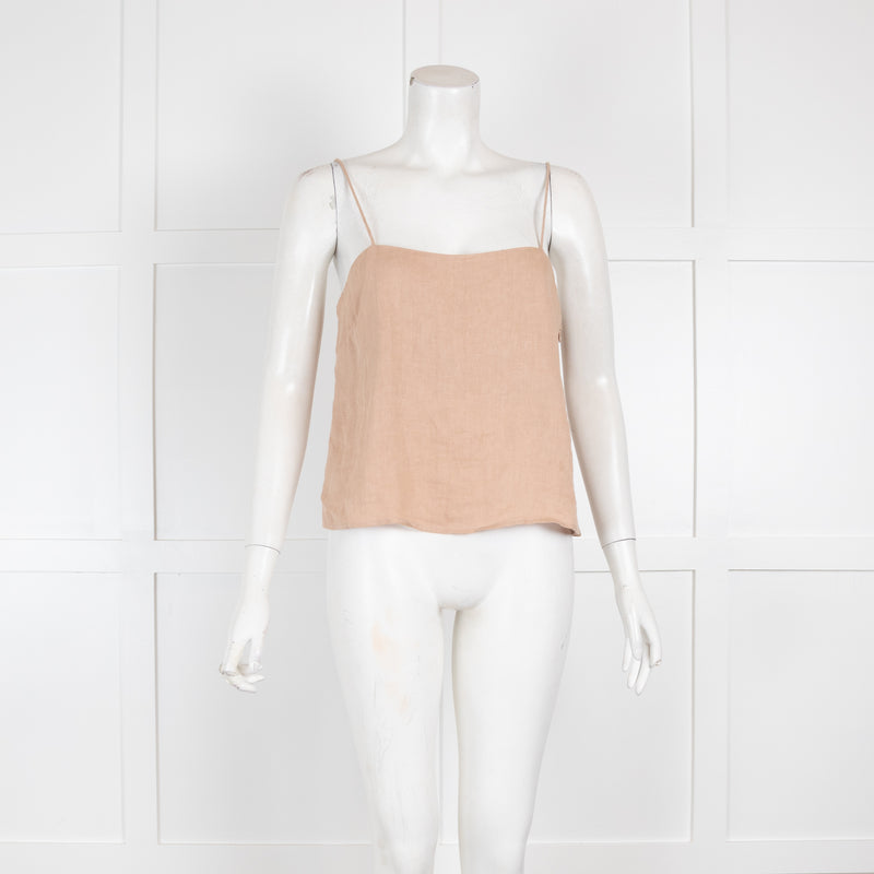 Anine Bing Beige Linen Vest Top