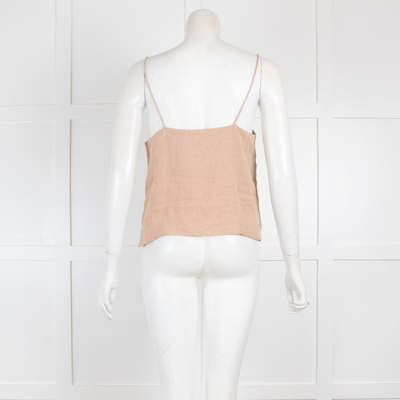 Anine Bing Beige Linen Vest Top