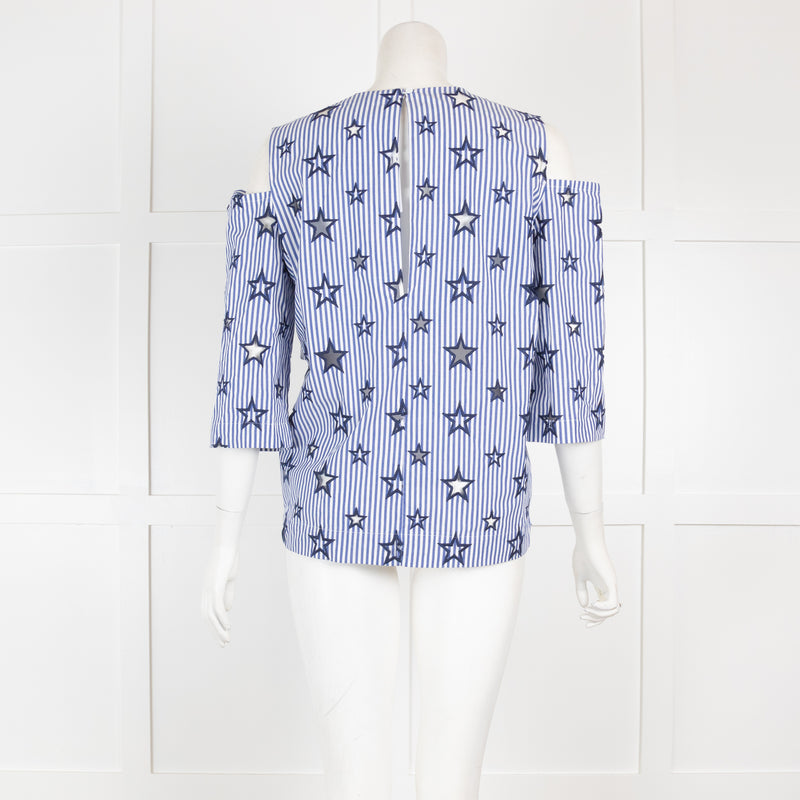 Sandro Blue Stripe Star Top