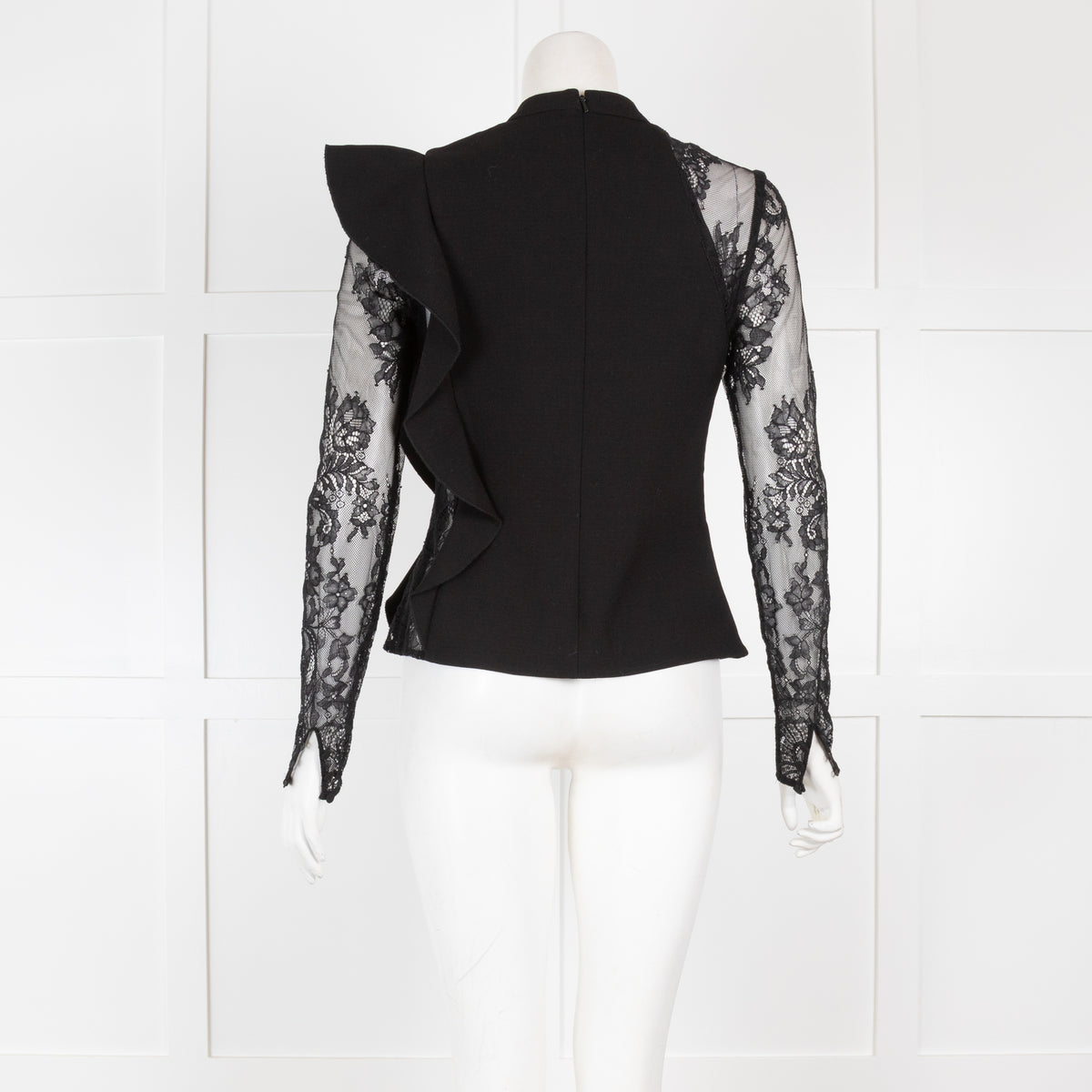 Self Portrait Black Top Lace Sleeve