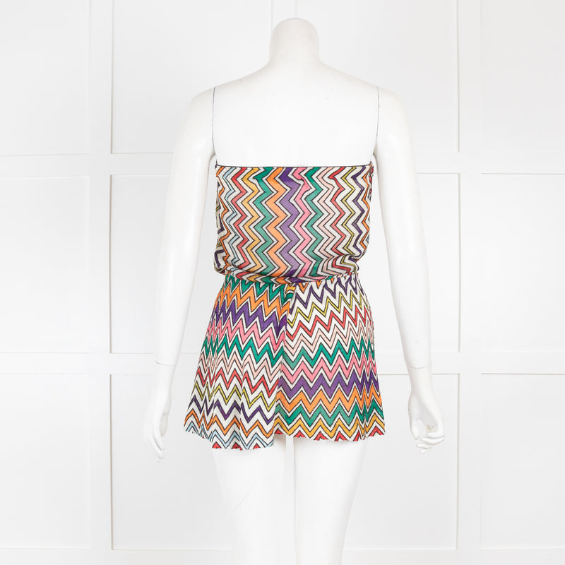 Missoni Patterned Strapless Playsuit