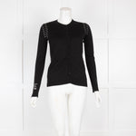 Bella Freud Black Thin Knit Love Hate Cardigan
