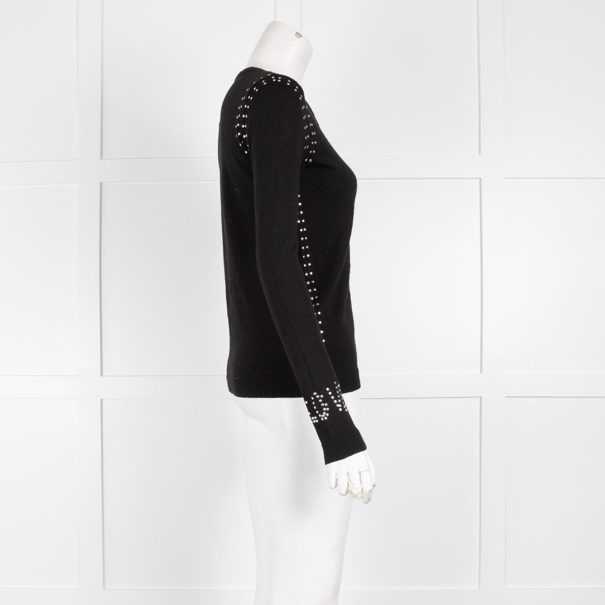 Bella Freud Black Thin Knit Love Hate Cardigan