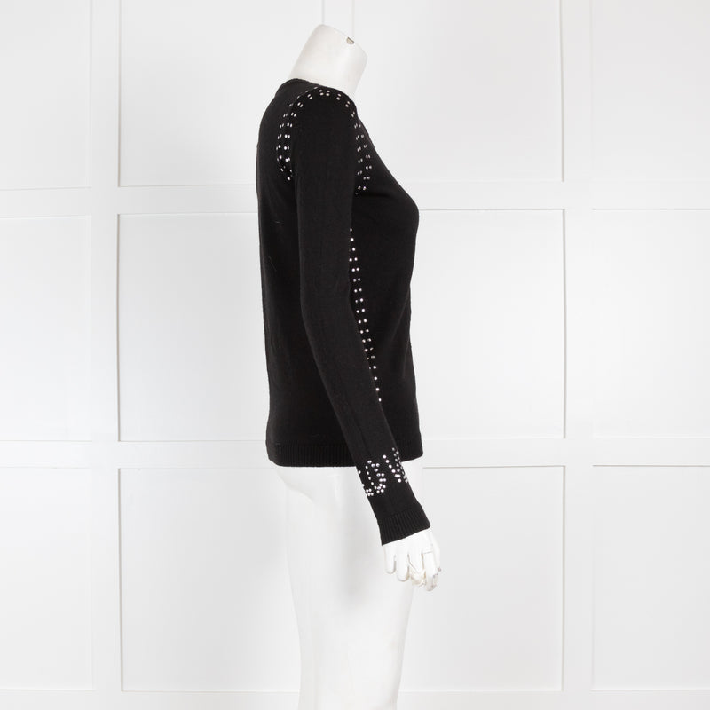 Bella Freud Black Thin Knit Love Hate Cardigan