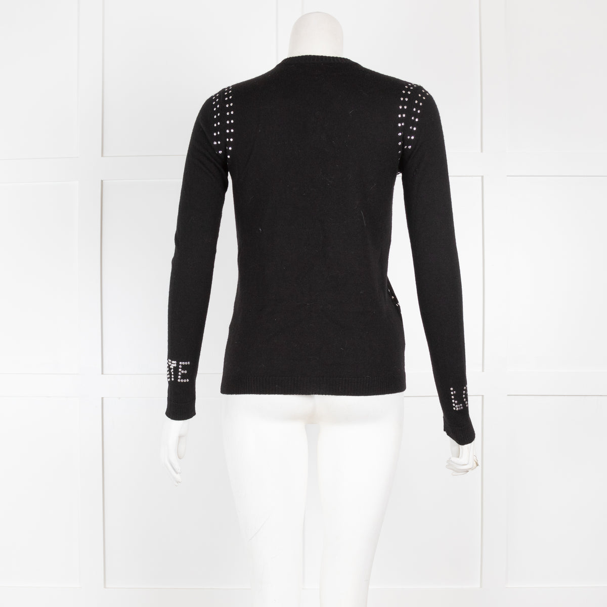 Bella Freud Black Thin Knit Love Hate Cardigan