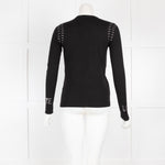 Bella Freud Black Thin Knit Love Hate Cardigan