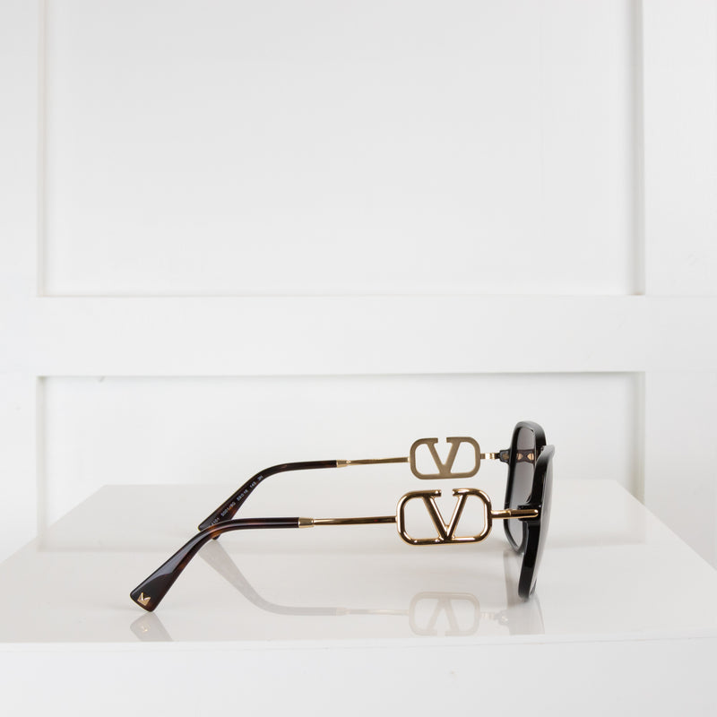 Valentino Square Black Frame Sunglasses