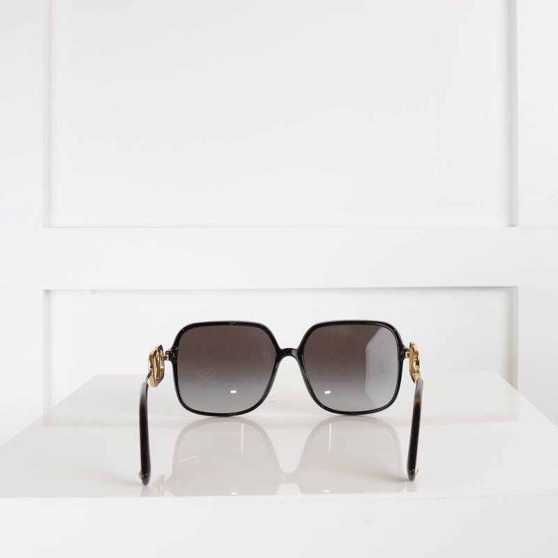 Valentino Square Black Frame Sunglasses
