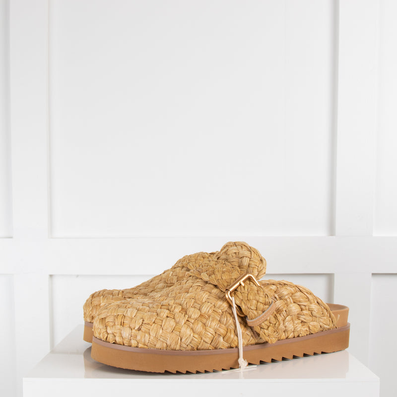 Ash Natural Raffia Flat Clog