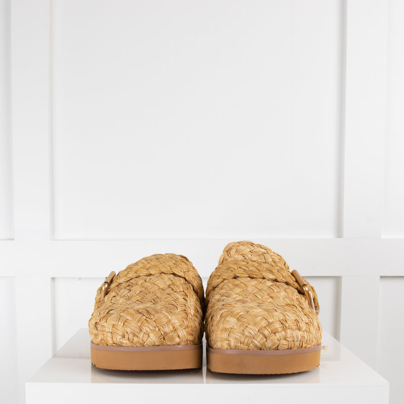 Ash Natural Raffia Flat Clog