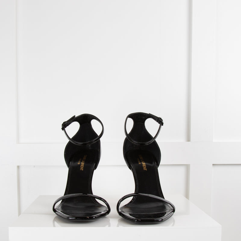 Saint Laurent Black Patent Opyum Sandals