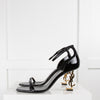 Saint Laurent Black Patent Opyum Sandals