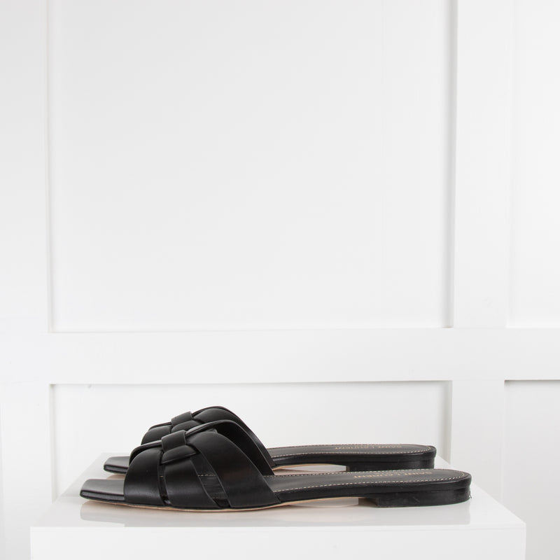 Saint Laurent Black Tribute Sandal