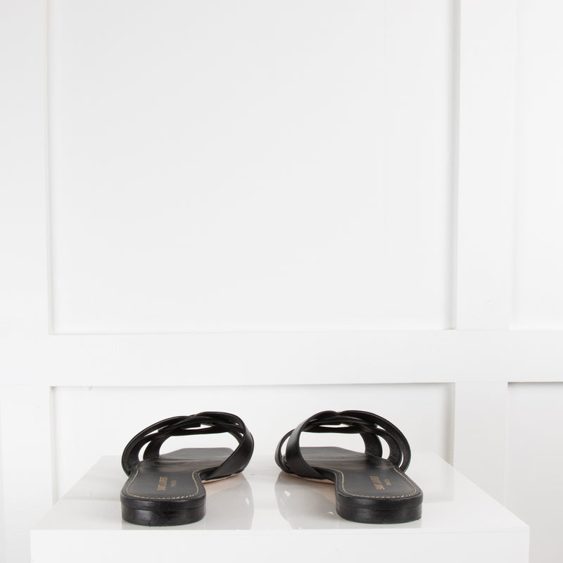 Saint Laurent Black Tribute Sandal
