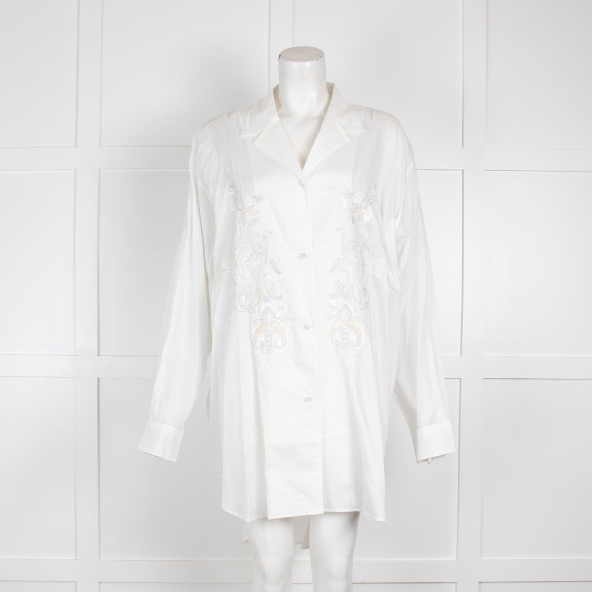 Etro 48 White Shirt With Sequin Detail