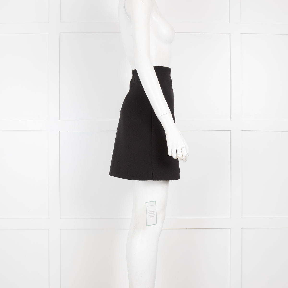 MSGM Black Mini Skirt with Jewelled Button