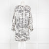 Parker Black and White Geometric Smock Waist Mini Dress