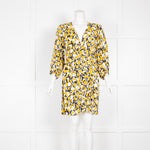 Rixo Yellow Floral Tulip Mini Dress