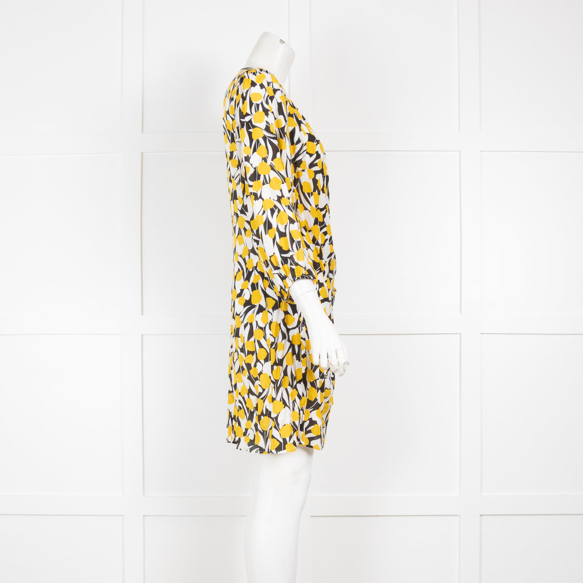 Rixo Yellow Floral Tulip Mini Dress