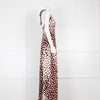 DVF Brown Animal Print Halter Neck Dress