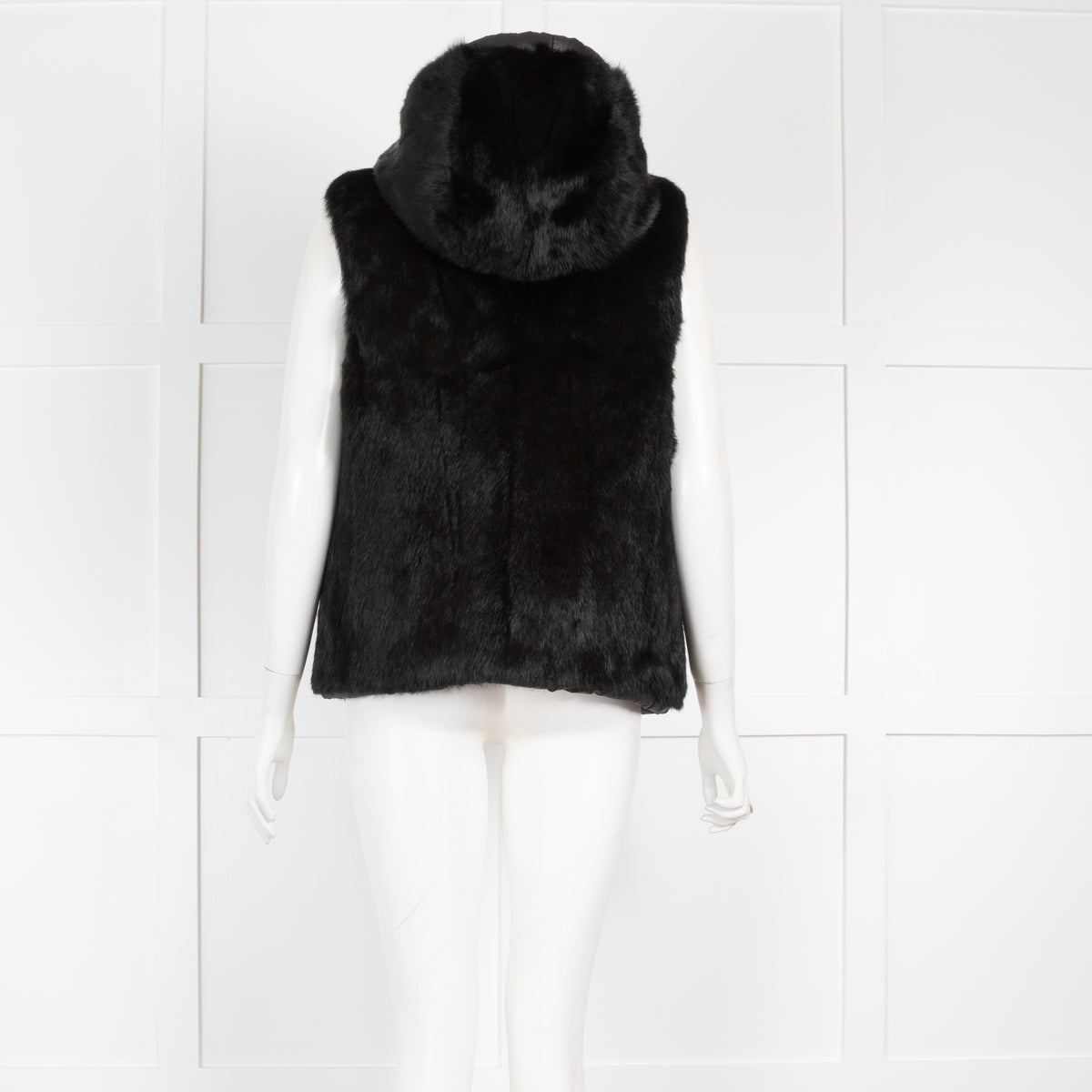 Oakwood Reversible Black Rabbit Fur Gilet