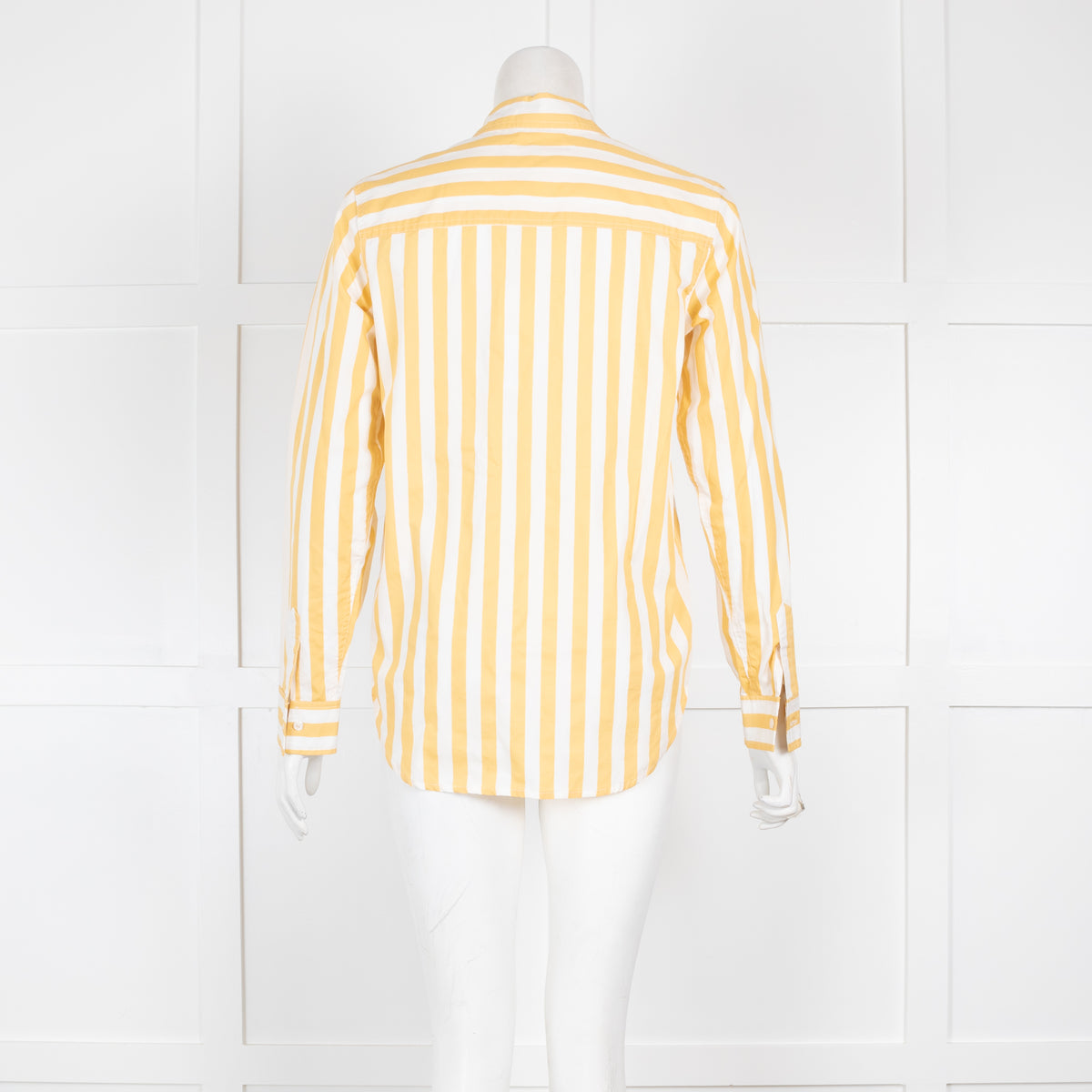 Reiko Yellow and White Striped Collared Shirt