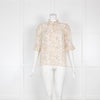Rebecca Taylor Floral 3/4 Length Sleeve Ruffle Blouse