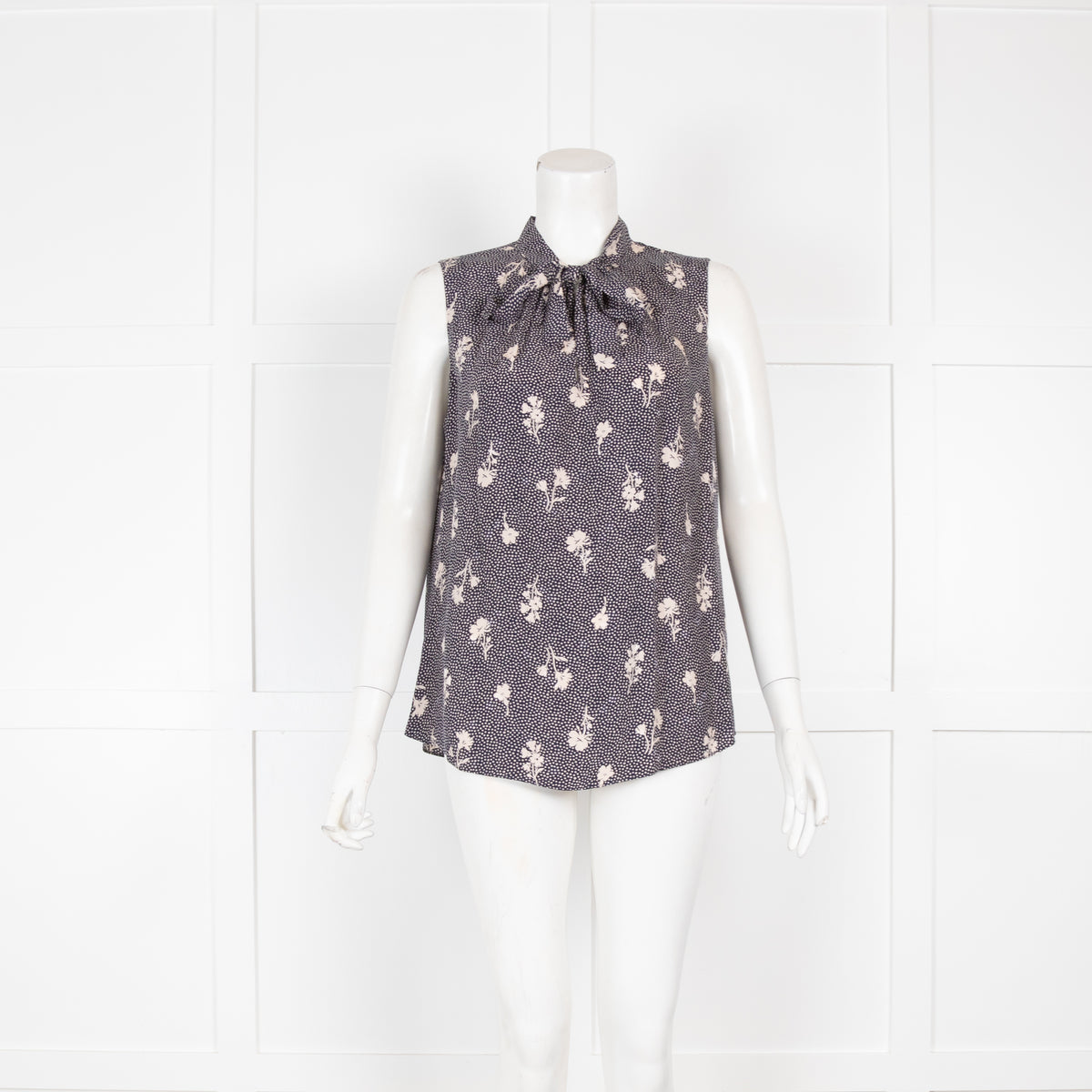 Tailored by Rebecca Taylor Floral tie Neck Sleeveless Blouse