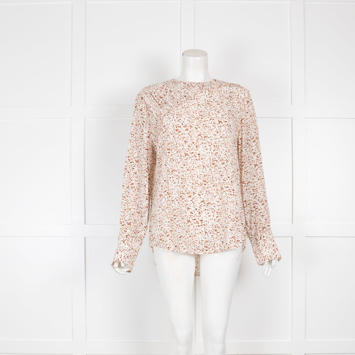 Joseph Cream Gathered Shoulder Blouse