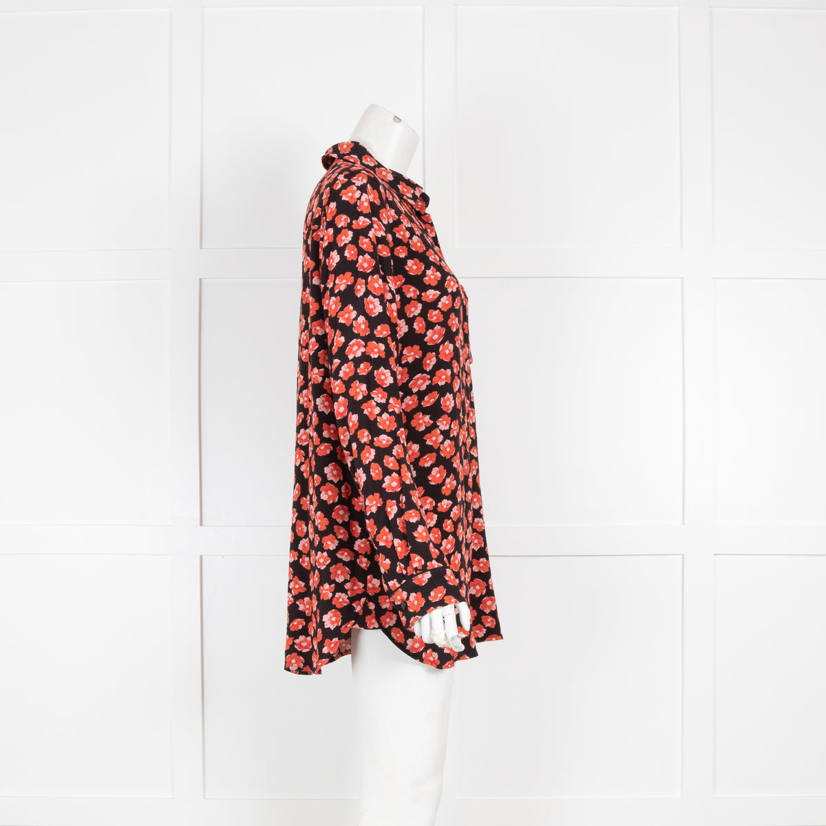 Ganni Black Flower Print Shirt