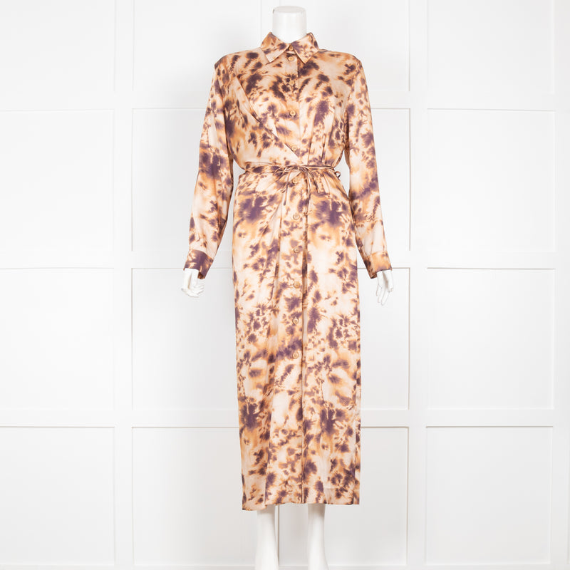 Nanushka Orange Tie Dye Shirt Dress