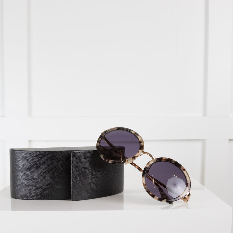 Prada Tortoiseshell Oversized Round Sunglasses