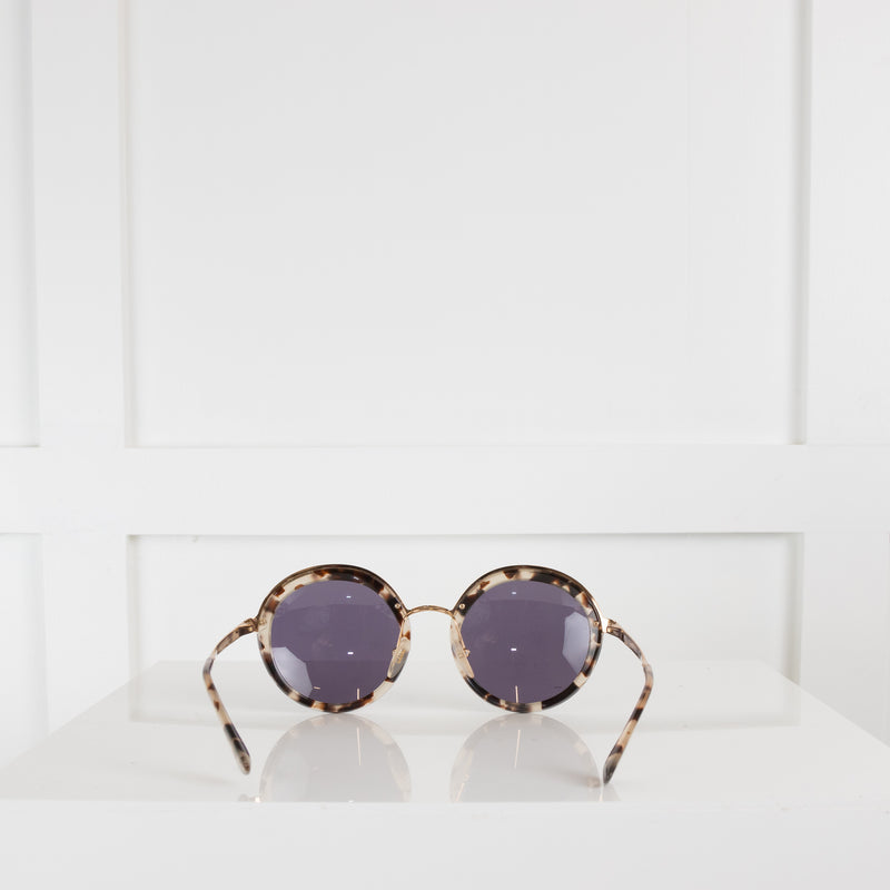Prada Tortoiseshell Oversized Round Sunglasses