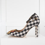 Sam Edelman Gingham Pointed Toe Heels with Ankle Strap
